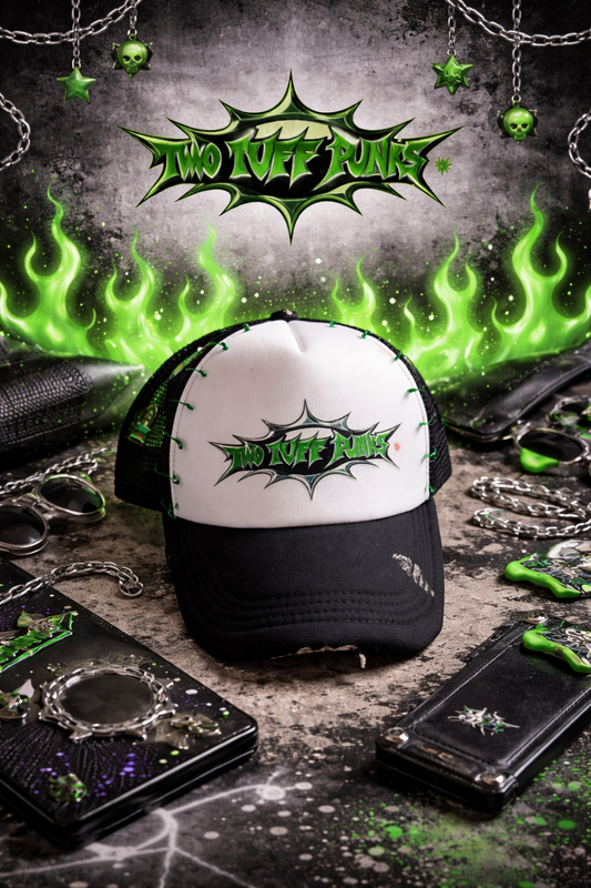 Two Tuff Punks Green Trucker Hat