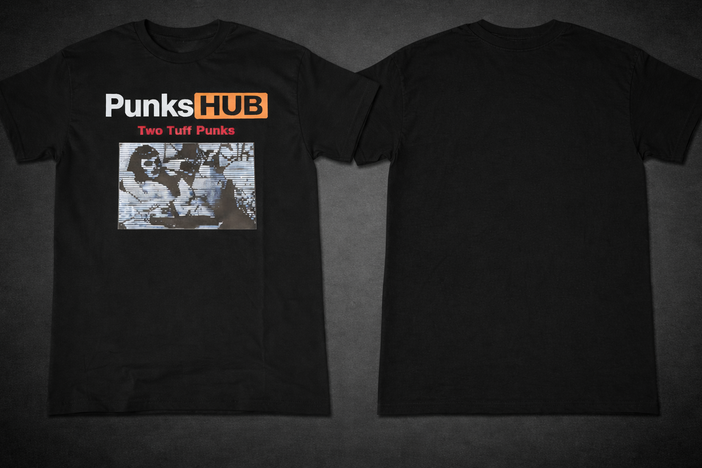 PunksHUB “Two Tuff Punks” Black Tee