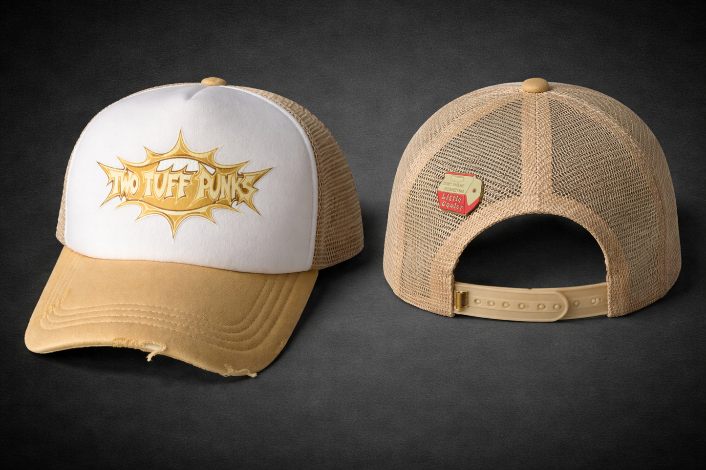 Two Tuff Punks Trucker Hat (Sand/White Edition)